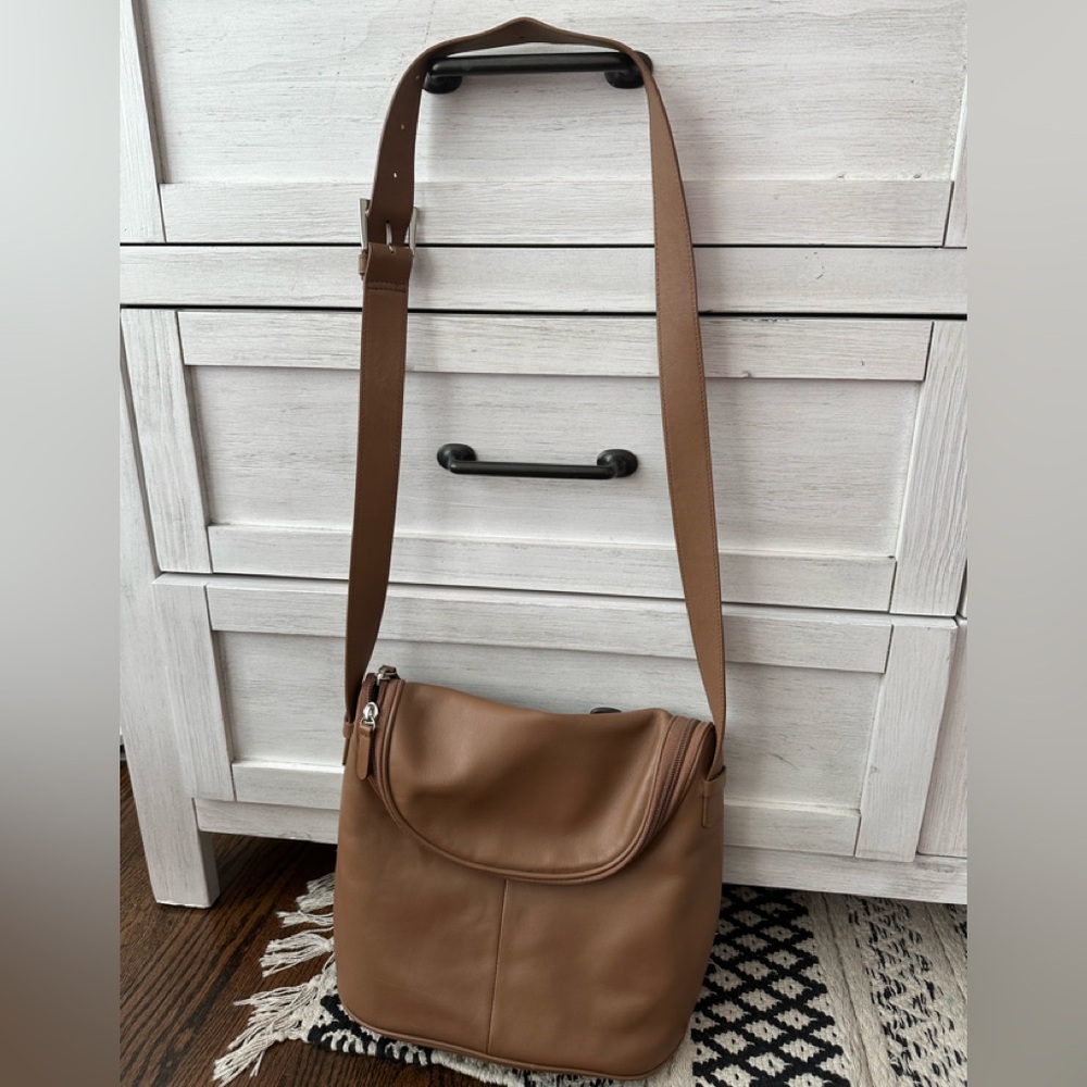 Maxx New York Tan Faux Leather Shoulder Bag